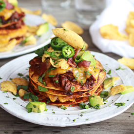 Chicken Chili Con Carne Stacks - Recipe photo by halfbakedharvest