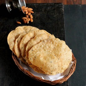 Badam Puri - Recipe photo by Flavors of Mumbai