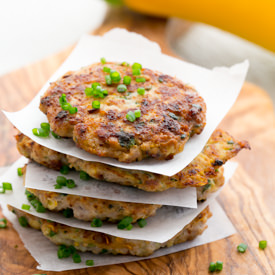 Chicken Zucchini Fritters - Recipe photo by NatashasKitchen.com