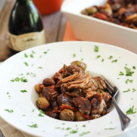 Tomato Olive Braised Pork Shoulder - Recipe photo by The Healthy Foodie