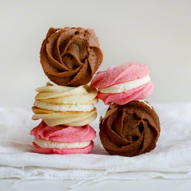 Rose Neapolitan Spritz Cookies - Recipe photo by iambaker