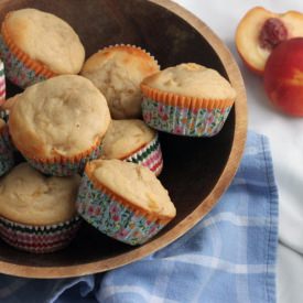 Peach Yogurt Muffins - Recipe photo by thegreatist