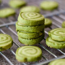 Matcha Shortbread Cookies - Recipe photo by tworedbowls