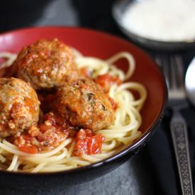 Pasta and Meatballs - Recipe photo by indugetscooking