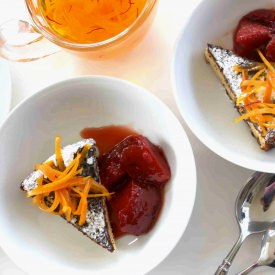 Yoghurt Cake with Poached Quinces - Recipe photo by procrastabakers