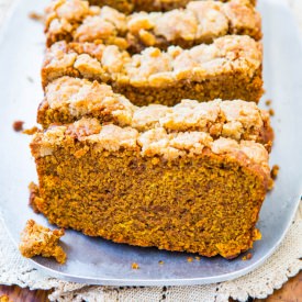 Vegan Pumpkin Bread w/ Streusel Top - Recipe photo by Averie