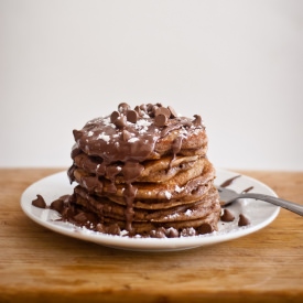 Nutella Espresso Pancakes - Recipe photo by tworedbowls