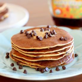 Banana, PB & Chocolate Pancakes - Recipe photo by bakerita