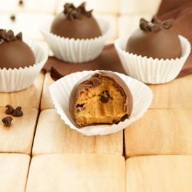 GF Chickpea Cookie Dough Bites - Recipe photo by MissCandiQuik