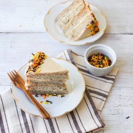 Banana Cake with Whipped Caramel - Recipe photo by the little epicurean