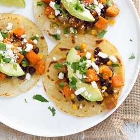 Honey Lime Sweet Potato Tacos - Recipe photo by cooking classy
