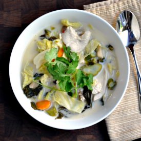 Tom Kha Gai Soup - Recipe photo by PinchandSwirl