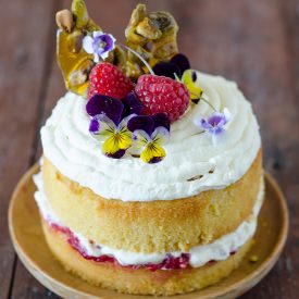 Raspberry & Pistachio Buttercake - Recipe photo by ChewTown