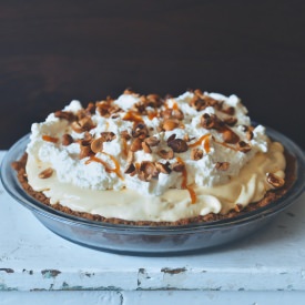 Caramel-Apple Cider Ice Cream Pie - Recipe photo by theroamingkitchen