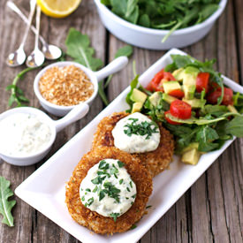 Crab Cakes with Rémoulade Sauce - Recipe photo by foolproofliving.com