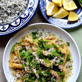 Halloumi Pasta with Lemon and Mint - Recipe photo by The Cutlery Chronicles