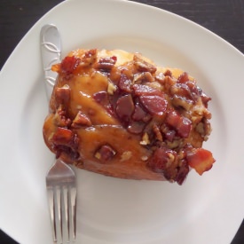 Bacon Pecan Maple Sticky Buns - Recipe photo by Joybee