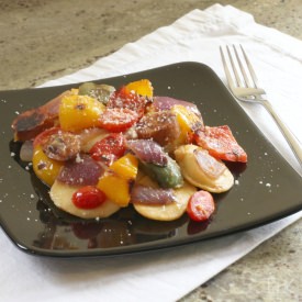 Cheesy Three-Pepper Ravioli - Recipe photo by Two Healthy Kitchens
