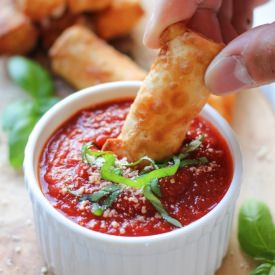 Wonton Mozzarella Sticks - Recipe photo by damndelicious