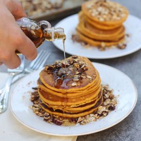 Pumpkin Pancakes with Streusel - Recipe photo by cookingforkeeps