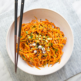 Carrot Noodles in Peanut Sauce - Recipe photo by a house in the hills