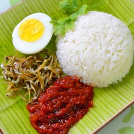Nasi Lemak With Sweet Sambal - Recipe photo by throughthekitchendoor