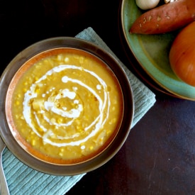 Creamy Corn & Potato Chowder Vegan - Recipe photo by TheCheerfulKitchen