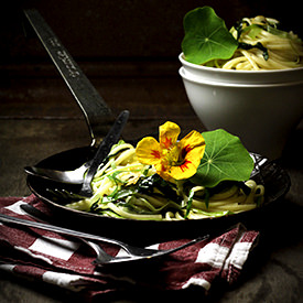 Fettuccine with Beetroot Leaves - Recipe photo by Food with a View