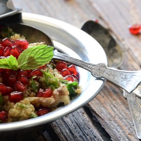 Bulgur Wheat Salad with Pomegranate - Recipe photo by AnEdibleMosaic