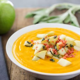 Sweet Potato Pumpkin Soup - Recipe photo by luminousvegans