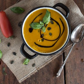 Roasted Squash & Tomato Soup - Recipe photo by flowersonmyplate