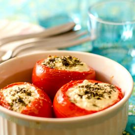 Egg and Goat Cheese in Tomato Cup - Recipe photo by Inner Harmony Nutrition