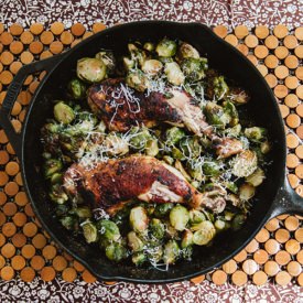 Crispy Chicken Legs & Sprouts - Recipe photo by SoLetsHangOut