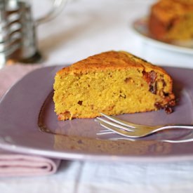 Plum and Polenta Cake - Recipe photo by Healthy Epicurean