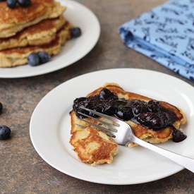 Toasted Coconut Butter Pancakes - Recipe photo by LowCarbOneDay