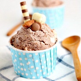 No-Churn Rocky Road Ice Cream - Recipe photo by mybarecupboard
