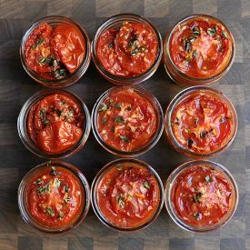 Slow Roasted Tomatoes with Thyme - Recipe photo by PinchandSwirl