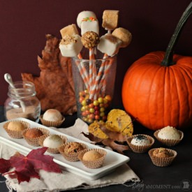 Pumpkin Cheesecake Truffles/Pops - Recipe photo by Baking a Moment