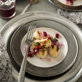 Grilled Scallops and Cherry Salsa - Recipe photo by SaltedandStyled