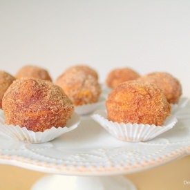 Pumpkin Spice Donut Holes - Recipe photo by Domestically Blissful