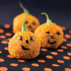 Carrot Rice Ball Jack O' Lanterns - Recipe photo by ourapronstrings