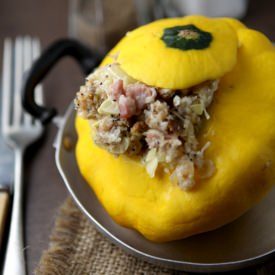 Stuffed Pattypan Squash - Recipe photo by Cooksister