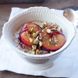 Roasted Plums and Oatmeal - Recipe photo by fancyfoodfancy
