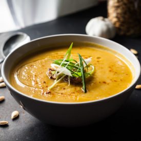 Roasted Garlic, Pumpkin & Leek Soup - Recipe photo by goodiesavolonte