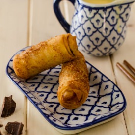 Pear and Chocolate Spring Roll - Recipe photo by ktphotogirl