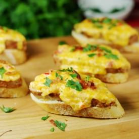 Pimento Cheese Crostini Melts - Recipe photo by thekitchenismyplayground