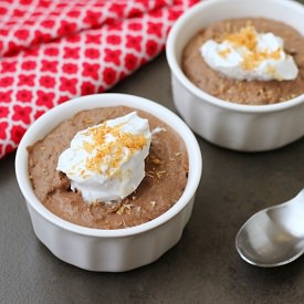 Chocolate & Toasted Coconut Pudding - Recipe photo by LowCarbOneDay