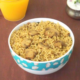 Mushroom Pea Biryani - Recipe photo by Nitha Kitchen