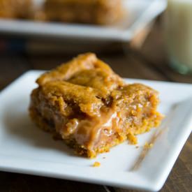 Pumpkin Caramel Layer Bars - Recipe photo by dinnersdishesanddesserts