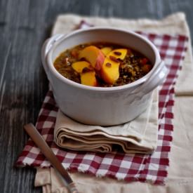 Lentils with Peach and Green Chili - Recipe photo by pinch of spice